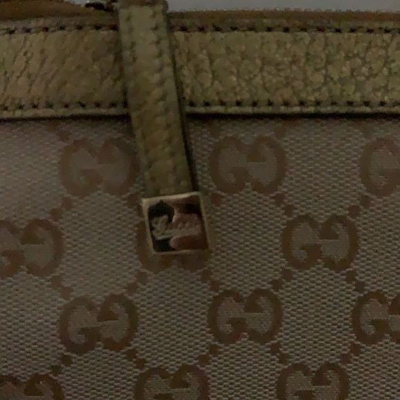 Authentic Gucci monogram top zip tote bag